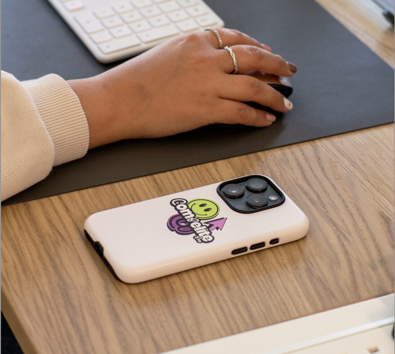 Compelite Pro branded phone showing LinkedIn engagement for clients
