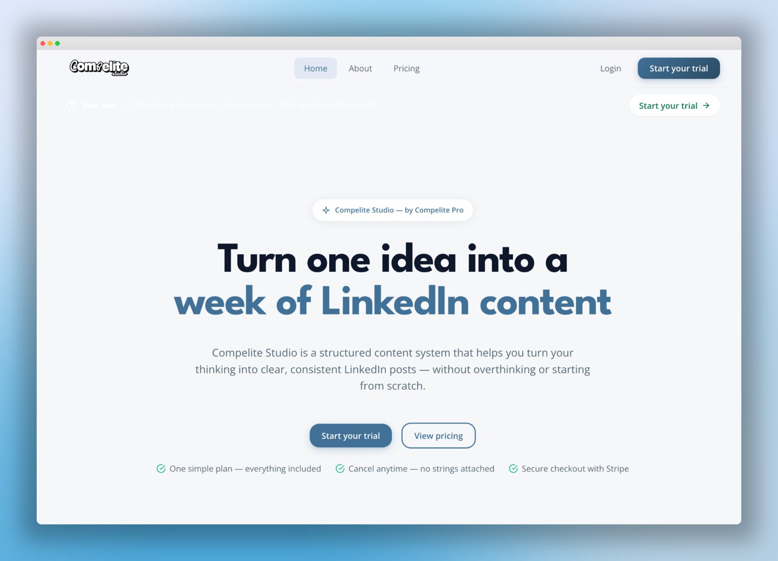 Compelite Studio Is Live — Turn One Idea Into a Week of LinkedIn Content